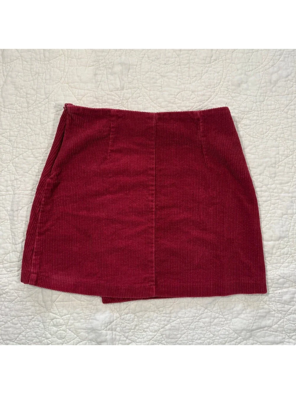 Harper Heritage Red Corduroy Asymmetrical Fall Mini Skirt Size small